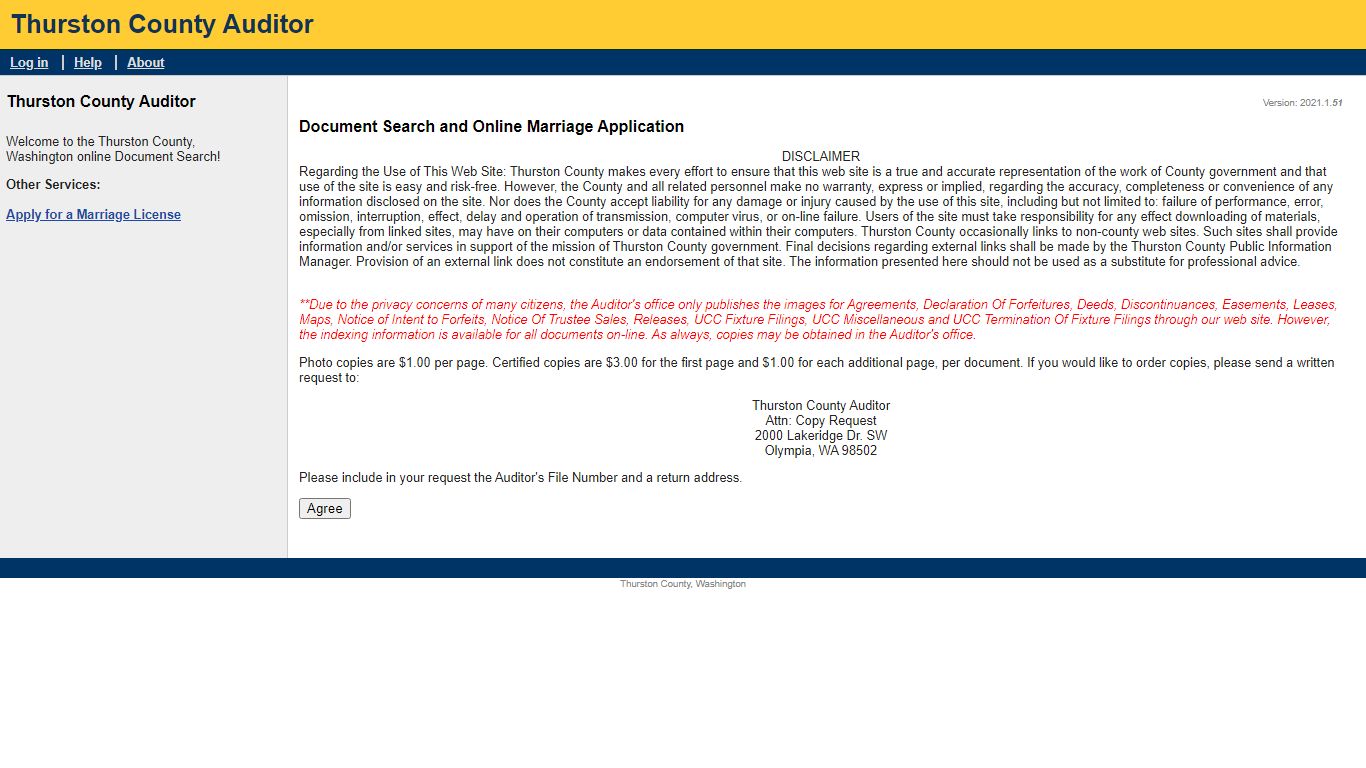 Thurston County Auditor - Document Search